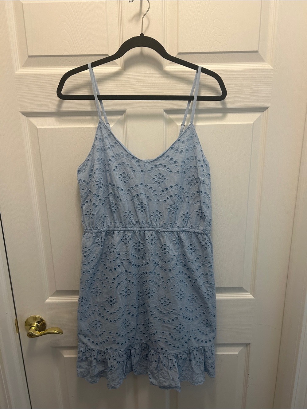 Light Blue Eyelet Spaghetti Strap Dress
